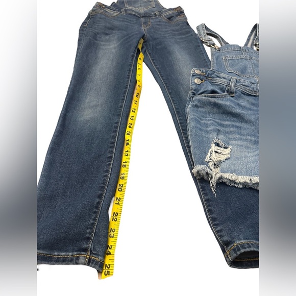 Cat & Jack Blue Denim Overalls Bibs with Shortalls Girls 10/12 Target Large - Picture 8 of 9